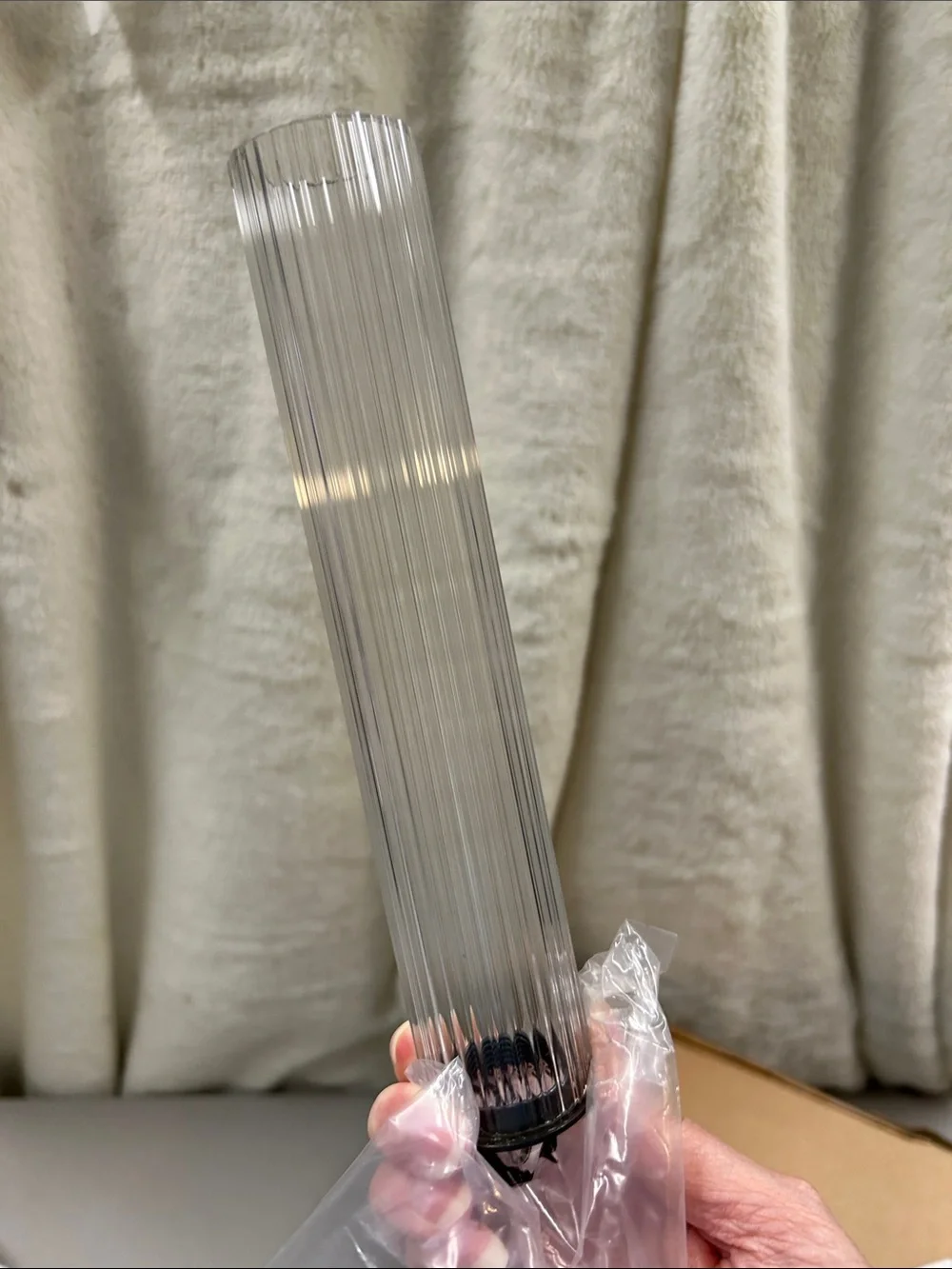 Pottery Barn Cooper Ribbed Glass Tube Sconce 13